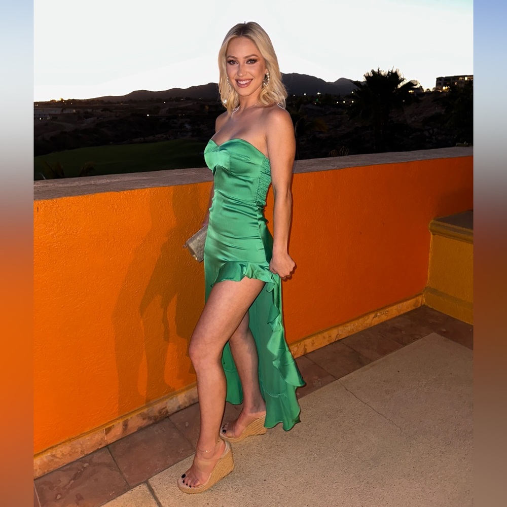 Strapless Green Dress